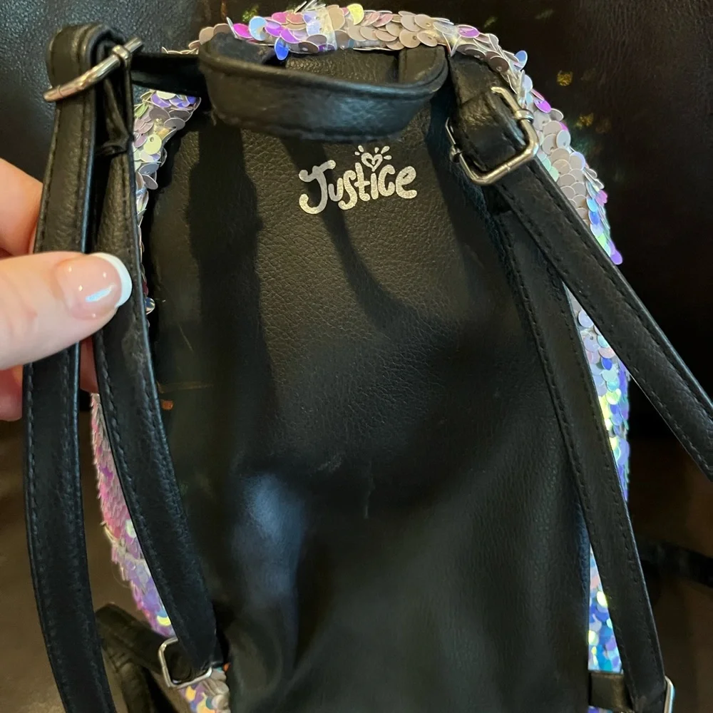 Justice “G” sequin backpack